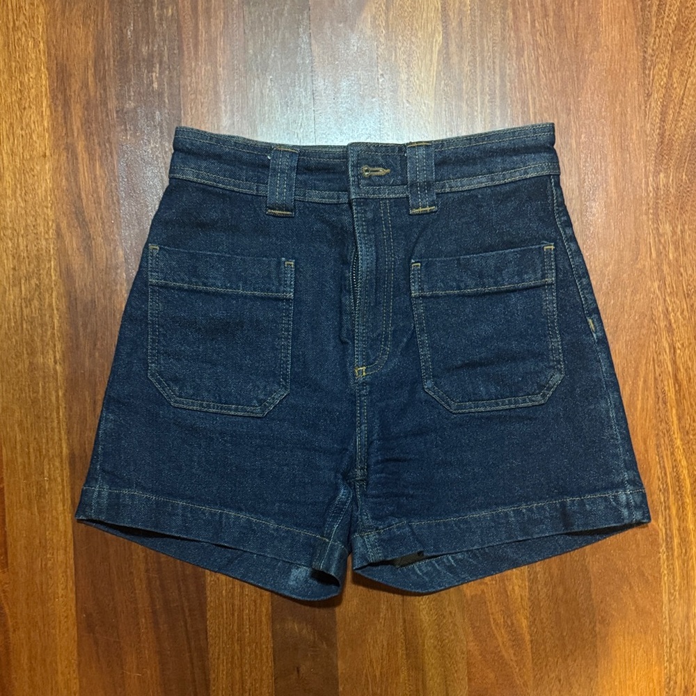 & Other Stories Dark Blue Denim Shorts